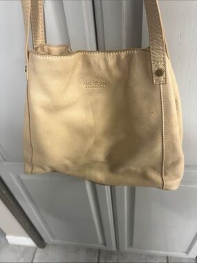 Cream Leather Shoulder Bag